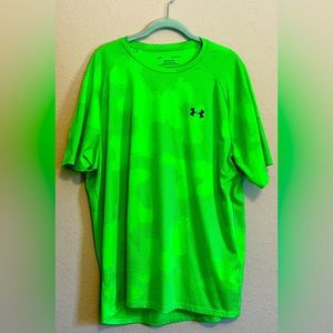 S/S Under Armour Lime Green Moisture Wicking Men’s shirt.